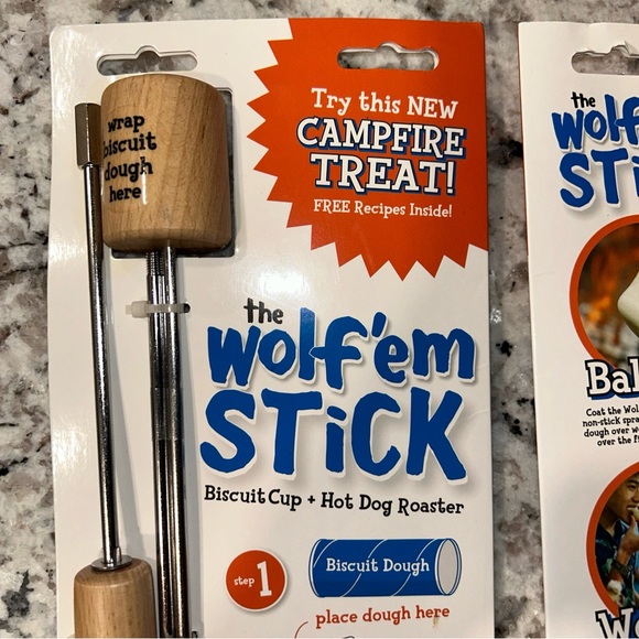 Wolf'em Stick Campfire Biscuit Cup Hotdog Roaster Cooking Tool Marshmallow Stick - Picture 4 of 6